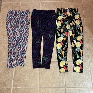 3 pair of colorful leggings medium